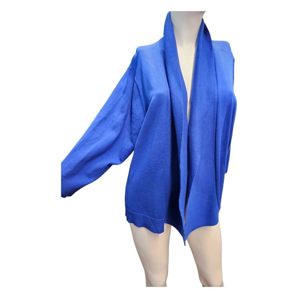 Verve Ami Royal Blue Cardigan NEW TAGS Womens Size 1X Soft Open 3/4 sleeve